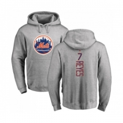 New York Mets #7 Jose Reyes Ash Backer Pullover Hoodie