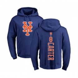 New York Mets #8 Gary Carter Royal Blue Backer Pullover Hoodie