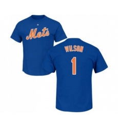 New York Mets #1 Mookie Wilson Royal Blue Name & Number T-Shirt