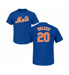 New York Mets #20 Neil Walker Royal Blue Name & Number T-Shirt