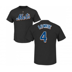 New York Mets #4 Jed Lowrie Black Name & Number T-Shirt