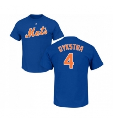New York Mets #4 Lenny Dykstra Royal Blue Name & Number T-Shirt