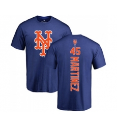 New York Mets #45 Pedro Martinez Royal Blue Backer T-Shirt