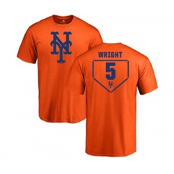 New York Mets #5 David Wright Replica Royal Orange  Alternate Road Cool Base Baseball T-Shirt