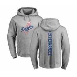 Los Angeles Dodgers #14 Enrique Hernandez Ash Backer Pullover Hoodie