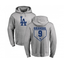 Los Angeles Dodgers #9 Yasmani Grandal Gray RBI Pullover Hoodie