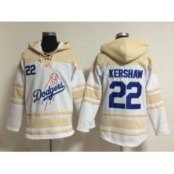 MLB Los Angeles Dodgers #22 Clayton Kershaw white[pullover hooded sweatshirt]