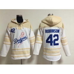 MLB Los Angeles Dodgers #42 robinson white[pullover hooded sweatshirt]