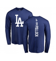 Los Angeles Dodgers #11 A. J. Pollock Royal Blue Backer Long Sleeve T-Shirt