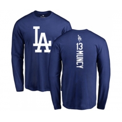 Los Angeles Dodgers #13 Max Muncy Royal Blue Backer Long Sleeve T-Shirt