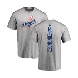 Los Angeles Dodgers #14 Enrique Hernandez Ash Backer T-Shirt