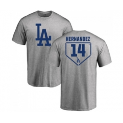 Los Angeles Dodgers #14 Enrique Hernandez Gray RBI T-Shirt