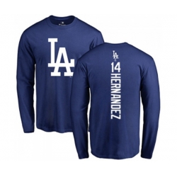 Los Angeles Dodgers #14 Enrique Hernandez Royal Blue Backer Long Sleeve T-Shirt