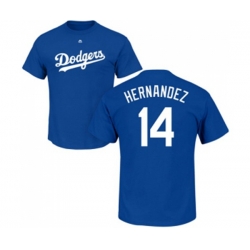 Los Angeles Dodgers #14 Enrique Hernandez Royal Blue Name & Number T-Shirt