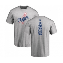 Los Angeles Dodgers #18 Kenta Maeda Ash Backer T-Shirt