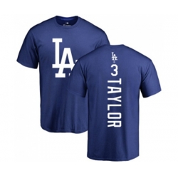 Los Angeles Dodgers #3 Chris Taylor Royal Blue Backer T-Shirt