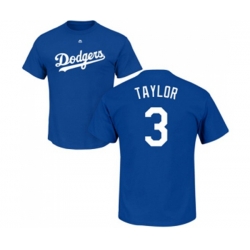 Los Angeles Dodgers #3 Chris Taylor Royal Blue Name & Number T-Shirt