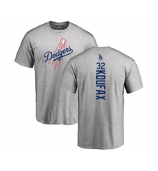 Los Angeles Dodgers #32 Sandy Koufax Ash Backer T-Shirt