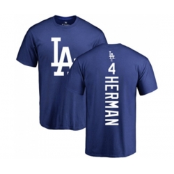 Los Angeles Dodgers #4 Babe Herman Royal Blue Backer T-Shirt