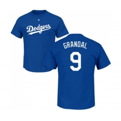 Los Angeles Dodgers #9 Yasmani Grandal Royal Blue Name & Number T-Shirt
