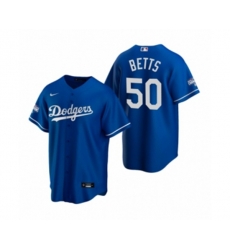 Los Angeles Dodgers Mookie Betts Royal 2020 World Series Champions Replica Jersey