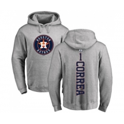 Houston Astros #1 Carlos Correa Ash Backer Pullover Hoodie