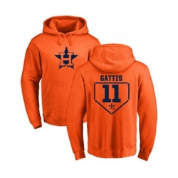Houston Astros #11 Evan Gattis Orange RBI Pullover Hoodie