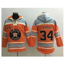 Houston Astros #34 Nolan Ryan Orange Sawyer Hooded Sweatshirt MLB Hoodie