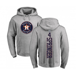 Houston Astros #4 George Springer Ash Backer Pullover Hoodie