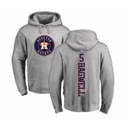 Houston Astros #5 Jeff Bagwell Ash Backer Pullover Hoodie
