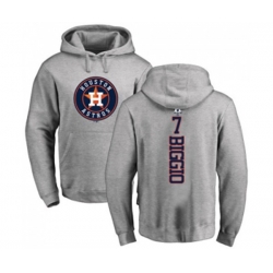Houston Astros #7 Craig Biggio Ash Backer Pullover Hoodie