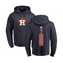 Houston Astros #7 Craig Biggio Navy Blue Backer Pullover Hoodie