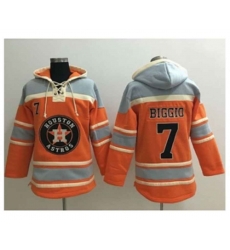 Houston Astros #7 Craig Biggio Orange Sawyer Hooded Sweatshirt MLB Hoodie