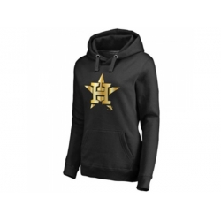 Women Houston Astros Gold Collection Pullover Hoodie Black