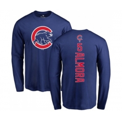 Chicago Cubs #5 Albert Almora Jr Royal Blue Backer Long Sleeve T-Shirt Chicago Cubs #5 Albert Almora Jr Royal Blue Backer Long Sleeve T-Shirt