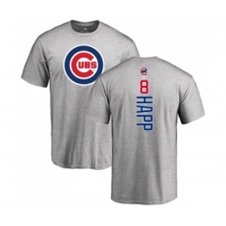 MLB Nike Chicago Cubs #8 Ian Happ Ash Backer T-Shirt MLB Nike Chicago Cubs #8 Ian Happ Ash Backer T-Shirt
