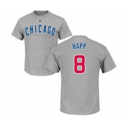 MLB Nike Chicago Cubs #8 Ian Happ Gray Name & Number T-Shirt MLB Nike Chicago Cubs #8 Ian Happ Gray Name & Number T-Shirt