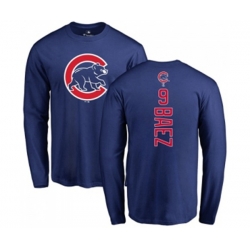 MLB Nike Chicago Cubs #9 Javier Baez Royal Blue Backer Long Sleeve T-Shirt MLB Nike Chicago Cubs #9 Javier Baez Royal Blue Backer Long Sleeve T-Shirt