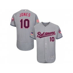 Baltimore Orioles #10 Adam Jones Grey Stitched 2016 Fashion Stars & Stripes Flex Base Baseball Jersey