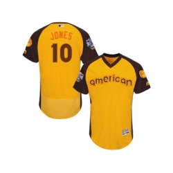 Baltimore Orioles #10 Adam Jones Yellow 2016 All-Star American League BP Authentic Collection Flex Base MLB Jersey