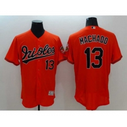 Baltimore Orioles #13 Manny Machado Majestic Orange Flexbase Authentic Collection Player Jersey