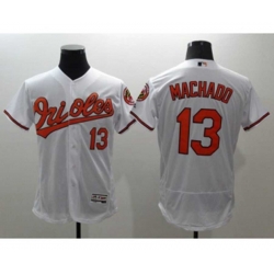 Baltimore Orioles #13 Manny Machado Majestic White Flexbase Authentic Collection Player Jersey