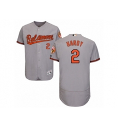 Baltimore Orioles #2 J.J. Hardy Grey Flexbase Authentic Collection MLB Jersey