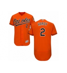 Baltimore Orioles #2 J.J. Hardy Orange Flexbase Authentic Collection MLB Jersey