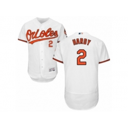 Baltimore Orioles #2 J.J. Hardy White Flexbase Authentic Collection MLB Jersey