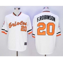 Baltimore Orioles #20 Frank Robinson White Throwback Stitched Baseball Jersey