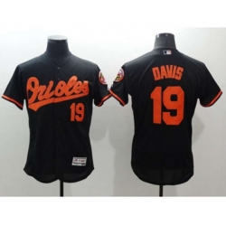 Men Baltimore Orioles #19 Chris Davis Majestic Black Flexbase Authentic Collection Player Jersey