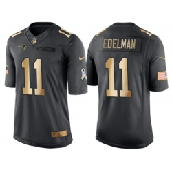 New England Patriots #11 Julian Edelman Anthracite 2016 Christmas Gold NFL Limited Salute to Service Jersey New England Patriots #11 Julian Edelman Anthracite 2016 Christmas Gold NFL Limited Salute to Service Jersey