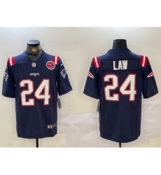 New England Patriots #24 Ty Law Navy Vapor Limited Stitched Football Jersey