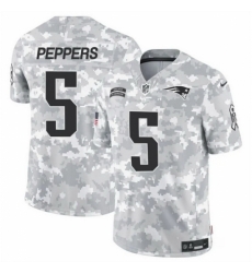 New England Patriots #5 Jabrill Peppers 2024 F U S E Arctic Camo Salute To Service Limited Stitched Jersey